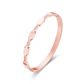 Bracciale rigido in acciaio inossidabile oro rosa con accenti di diamanti geometrici - Oro Rosa