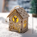 Glow wood Christmas house ornament with warm LED and reindeer cutout, 10cm height - Large Cabin Deer Head
