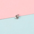 Close-up of a polished stainless steel square bezel pendant tray for jewelry making - Steel Color Single Loop (Square)