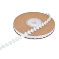 Macro shot of white heart-shaped ribbon lace roll for decorative flower arrangements - 8mm/10m / White