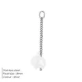 Catena d'argento in acciaio inox con ciondolo a perla a goccia 8mm per gioielli DIY - Catena 3cm-Colore Acciaio / 8mm
