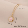 Collana a stella in acciaio inossidabile dorato con pendente occhio rosa su tessuto - Stile Stella d'Oro (3#)