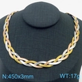 Collana a catena a serpente intrecciata in acciaio al titanio con finitura tricolore - Collana 3mm (KN281997-Z)