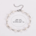 Detail of handmade baroque pearl bracelet with 6mm pearls and adjustable silver clasp - Steel 6mm