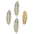 Leaf shaped stainless steel pendants with blue and green enamel for DIY jewelry - Leaf Style 13 / 20x60mm / Blue