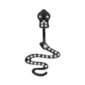 Snake belly button ring in black coated stainless steel with sparkling white zircons - Black/White Zirconia