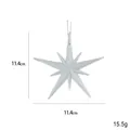 Stella 3D bianca per albero di Natale con rivestimento glitterato, set da 2 pezzi - 2 Pz/Confezione / Bianco
