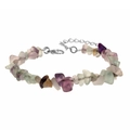 Colorful natural crushed gemstone bracelet with fluorite stones and lobster clasp closure - Fluorite