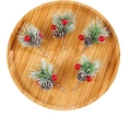 Set of 5 snowy pine needles with red berries and pine cones for Christmas decor - White Brushed Pine Needle Red Berry Pine Cone (5pcs)