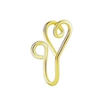 Fake-Nasenring mit Herz-Design aus vergoldetem Edelstahl ohne Durchstechen - Stil 2 Gold