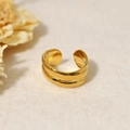 Anello vintage francese placcato oro 18K, design regolabile con finitura martellata - Texture Irregolare Martellata (SC23072911)