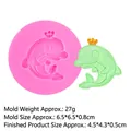Roze dolfijn siliconen mal voor fondant met een gouden dolfijn van hars als voorbeeld - 6# Roze Dolfijn Vorm (17-134)
