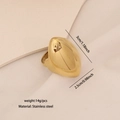 Poliertes goldfarbenes Edelstahldesign in Eiform mit geometrischem Ringband-Stil - Abgerundeter Eiförmiger Kuppelstil(1#)