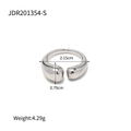 Titanium steel open ring in silver with 2.15cm diameter and 0.79cm width dimensions - Silver