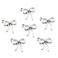 Silver alloy hollow bow pendants for DIY necklace and bracelet jewelry making - No. 18 Bowknot-Silver-15*17mm