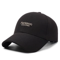 Berretto da baseball nero in cotone con ricamo Narason e design classico a sei pannelli - Regolabile / Nero
