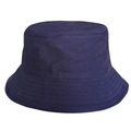 Classic navy blue cotton bucket hat with parallel reinforced stitching on the brim - Navy Blue