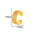 Gold U-shape star ear cuff set with clear zircons, size 1.43cm by 1.39cm for non-pierced ears - Woven Texture Zircon Style (2617-6#金)