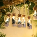 LED wishing bottle fairy lights featuring miniature snowy pine trees for holiday decor - Christmas Tree / 1.5M 10-LED (2-AA Battery Box)