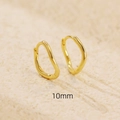Irregular wave-shaped S925 sterling silver hoop earrings in gold finish with 10mm size - (10mm) Golden Color / 925 Silver