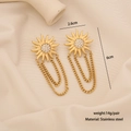 Goldene Sonnenohrringe aus Edelstahl mit Strasssteinen auf hellem Stoffhintergrund - 2# Sonne (Gold)