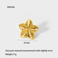 Detail of 41mm gold 18K plated stainless steel flower ring showing precise dimensions - Five Petal Flower (DFR184)