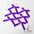 Set of 6 handmade purple velvet Christmas bows for tree decoration 13x13cm - 2.5cm Purple / 6 Pack