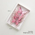 Set di 3 farfalle rosa con glitter per decorazione albero di Natale e fermagli - Farfalla Rosa (Set di 3)