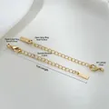 18K gold plated extension chain with lobster clasp and rectangular metal tag for DIY jewelry - Rectangle Tag BEYA 14K Gold Plated