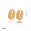 Gold plated huggie hoop earrings with cubic zirconia stones on white background - EH079 Full Zirconia Wide