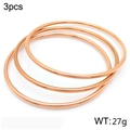 3pcs set of minimalist 2mm rose gold stainless steel thin stacking bracelets for women - Rose Gold 3-Piece Set / 2mm Wide 60mm Inner Diameter