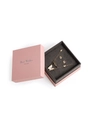 Pink jewelry gift box with butterfly necklace, golden ring and earrings in grey velvet - Multi-use Box (Blank) / Pink