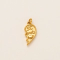 Golden semi-heart shaped pendant with st ends engraving and a small heart pattern - Friendship Necklace-Right