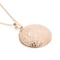 Elegant rose gold round necklace featuring a unique hammered texture finish pendant - Rose Gold Irregular Hammered Round Style [No Chain] (KP30851-D)