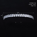 Detalles de una diadema plateada con hojas de circonita y 12,5 cm de diámetro - Estilo de Hoja con Zircón Marquise (TS-J2944)