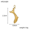 Vista dettagliata del ciondolo a delfino dorato con misure di 2,2 cm di altezza e 0,9 cm di larghezza - Hp2542b1