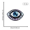 Blue eye sequined embroidery patch for DIY clothing, size 22cm by 14.7cm decoration - Radial Pink Purple Eye