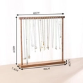 Présentoir à colliers en bois avec dimensions détaillées de 40cm de hauteur et de longueur - Couleur Noyer Noir (18 Crochets)