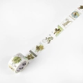 Washi Tape im Vintage-Briefmarkenstil mit grünen botanischen Pflanzen und Blumen - Grüne Blattreise