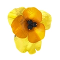 Exquisite handmade acrylic flower brooch in translucent yellow and amber orange colors - Avocado Orange Mix