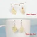 Orecchini fatti a mano con cristalli naturali in varianti oro e argento - Avvolto in Filo d'Oro / Citrino