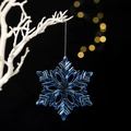 Ciondolo a fiocco di neve in acrilico blu scuro con motivi per decorazioni natalizie - Blu