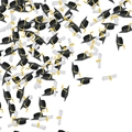Confetti set of 100 graduation caps and diplomas for party table decoration - Cap 4.5x2.5cm, Scroll 4x2cm / 100Pcs/Set (Black Graduation Cap & White Diploma)