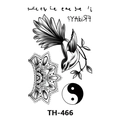 Waterproof temporary tattoo sheet TH-466 featuring bird, mandala and yin yang designs - Th-466 / 210*148mm