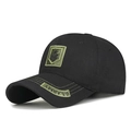Berretto tattico nero in cotone con ricamo U.S. ARMY verde e scudo in stile militare - Regolabile / Nero