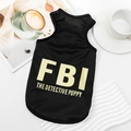 Μαύρο γιλέκο κατοικίδιων FBI από αναπνεύσιμο πλέγμα για μικρούς σκύλους - XS / Ντετέκτιβ του FBI