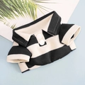 Classic black and white striped cotton polo shirt for small dogs and cats - Black & White Stripes