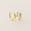 Squisiti orecchini a cerchio in argento S925 placcato oro con cluster di zirconi chiari - Argento 925 / Oro