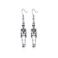 Vintage-Gothic-Skelett-Ohrhänger in antikem Silber-Look für Halloween-Schmuck - Skelettrahmen-Stil