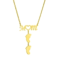 Collana MOM dorata con cuore e ciondoli piedi di bambino in acciaio inossidabile - Cuore Semplice / 1 Impronta / Oro